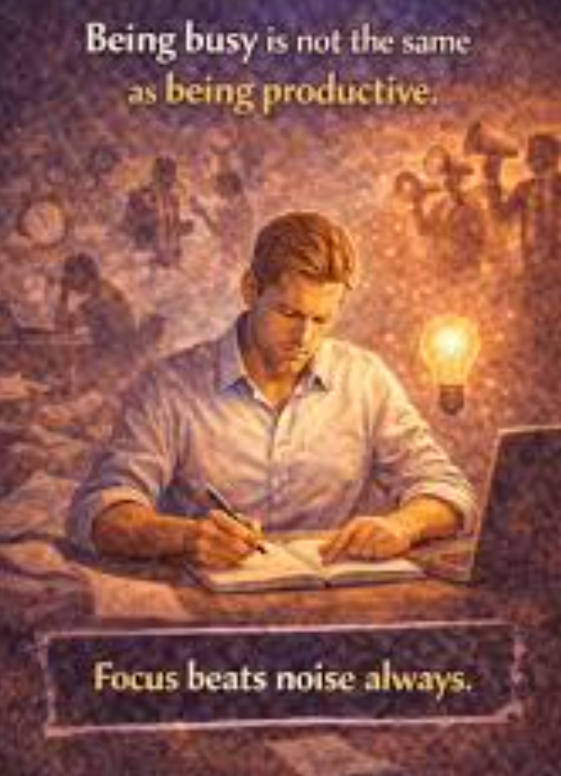 being busy is not the same as being productive; focus beats noise every time
