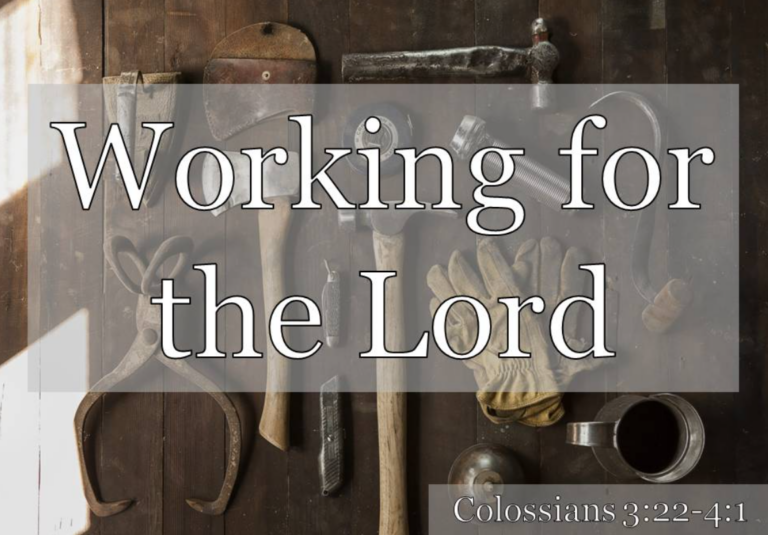 focus on working for the Lord