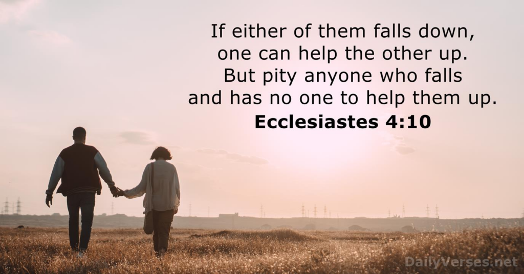 Ecclesiastes 4:10 is all about community and helping each other