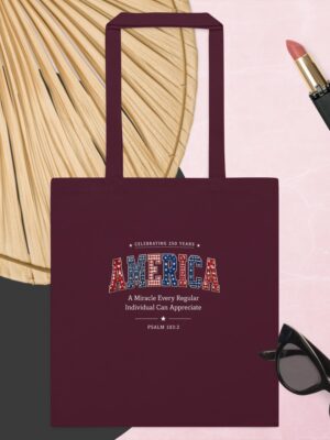 America 250 Cotton dark color tote bag