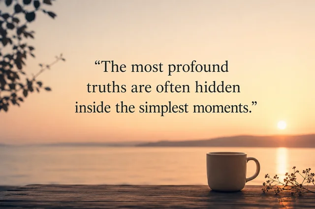 the most profound truths are often hidden inside the simplest moments